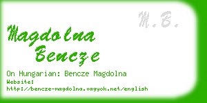 magdolna bencze business card